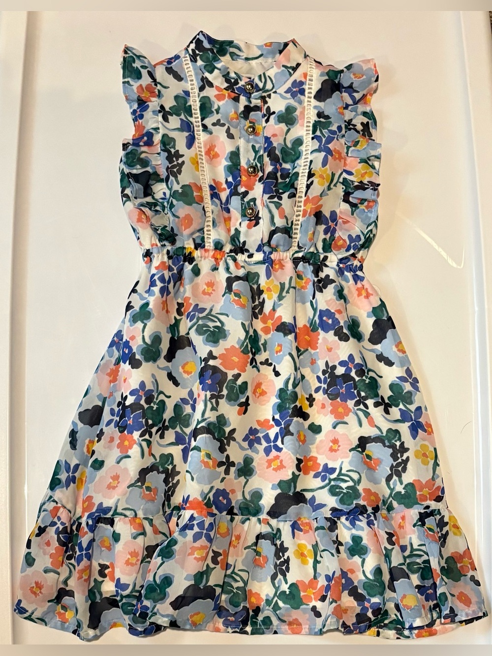 Janie and Jack Girls Floral Dress 18-24 Months Summer Sleeveless Flowy Girly